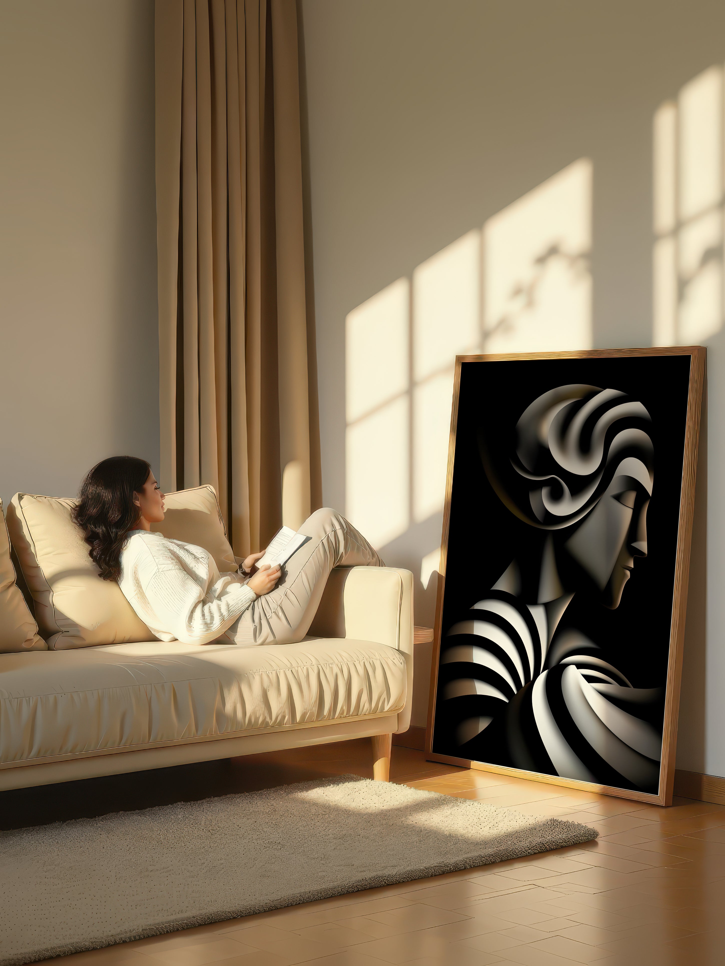 Eternal Flow – Surreal Sculptural Portrait Wall Art 520