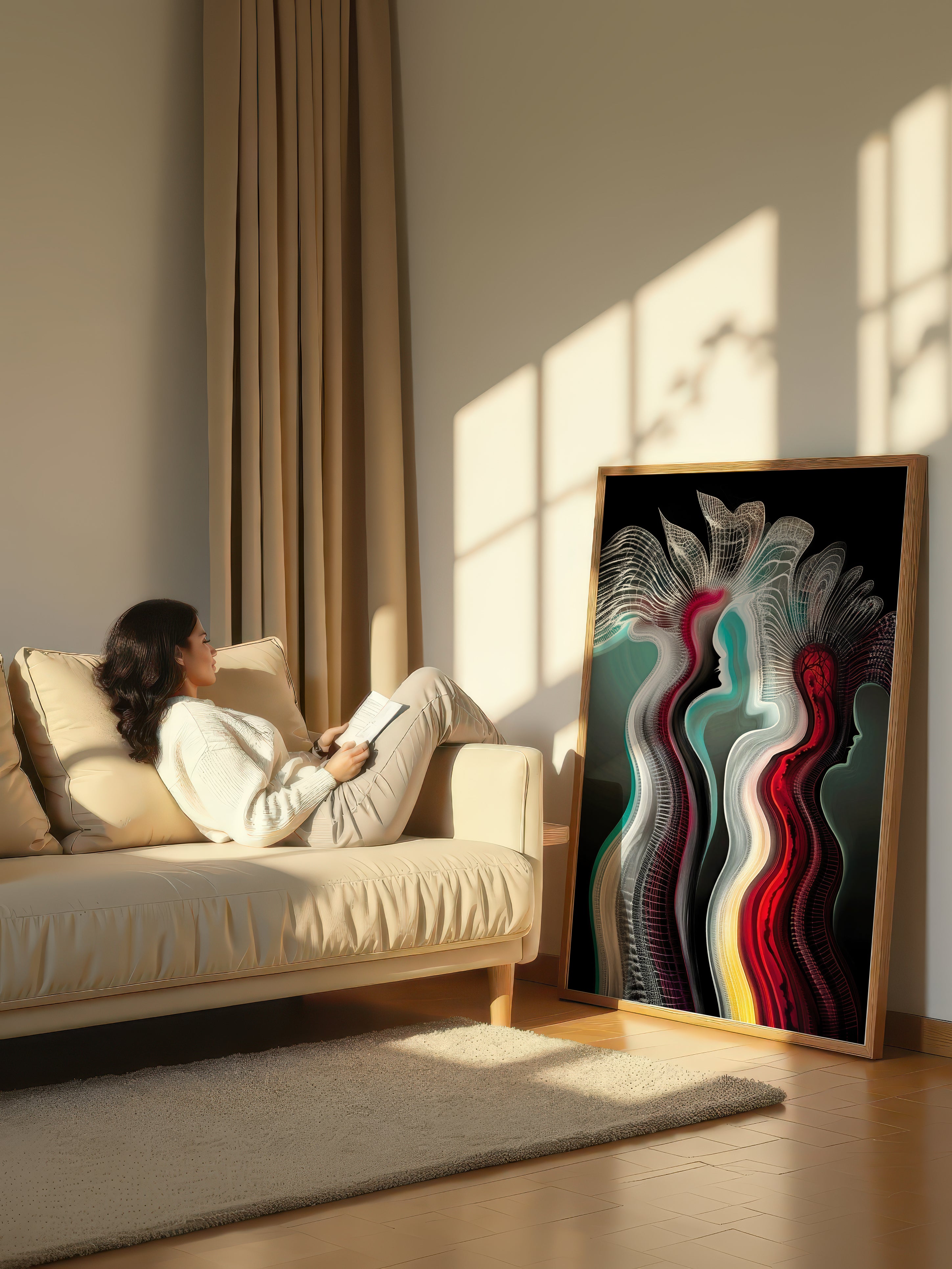 Luminous Echoes – Surreal Trio Silhouette Wall Art 527