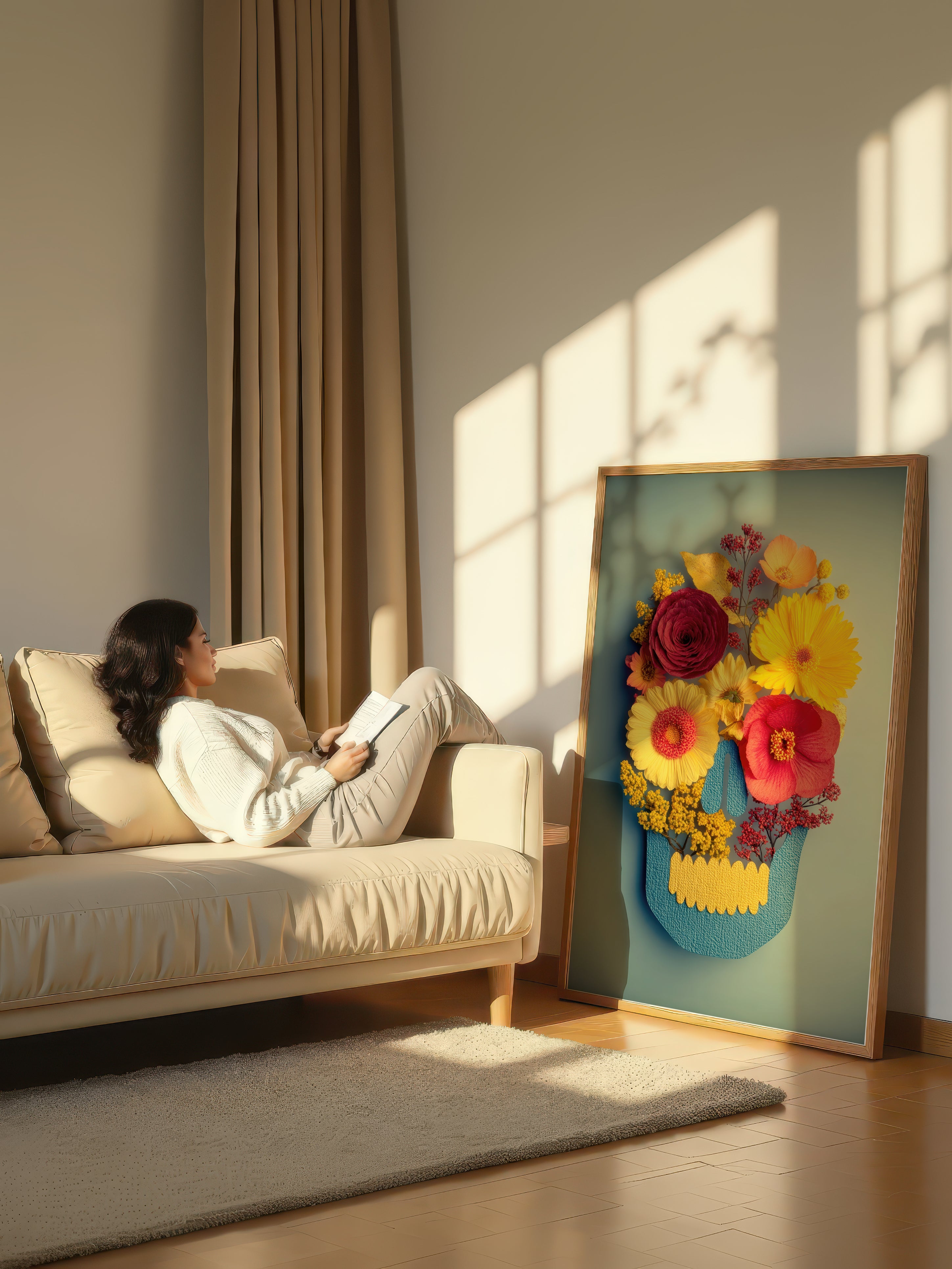 Flower Skull – Surreal Floral Skull Wall Art 408