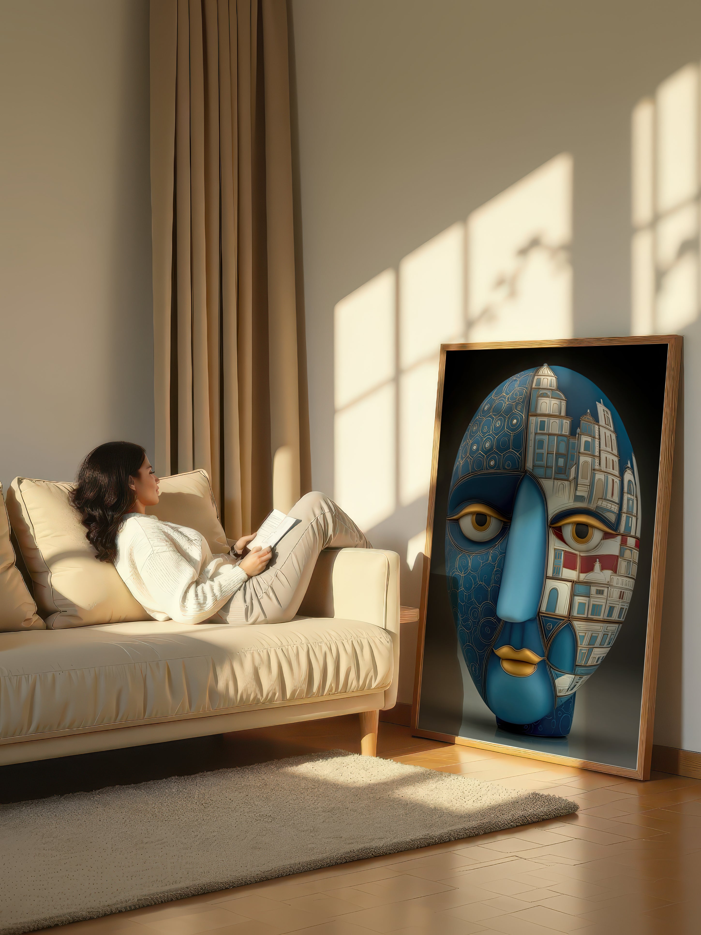 Azure Cityscape – Surreal Metaphysical City Portrait Wall Art 464