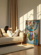 Jeweled Guardian – Surreal Insect Portrait Wall Art 552