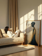 Still Coat – Surreal Urban Textured Silhouette Wall Art 476