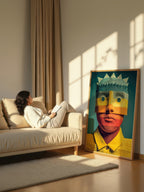 Banded Face – Surreal Craft Textile Portrait Wall Art 456