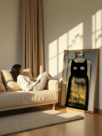 Black Cat Bottle – Surreal Minimalist Cat Wall Art 451