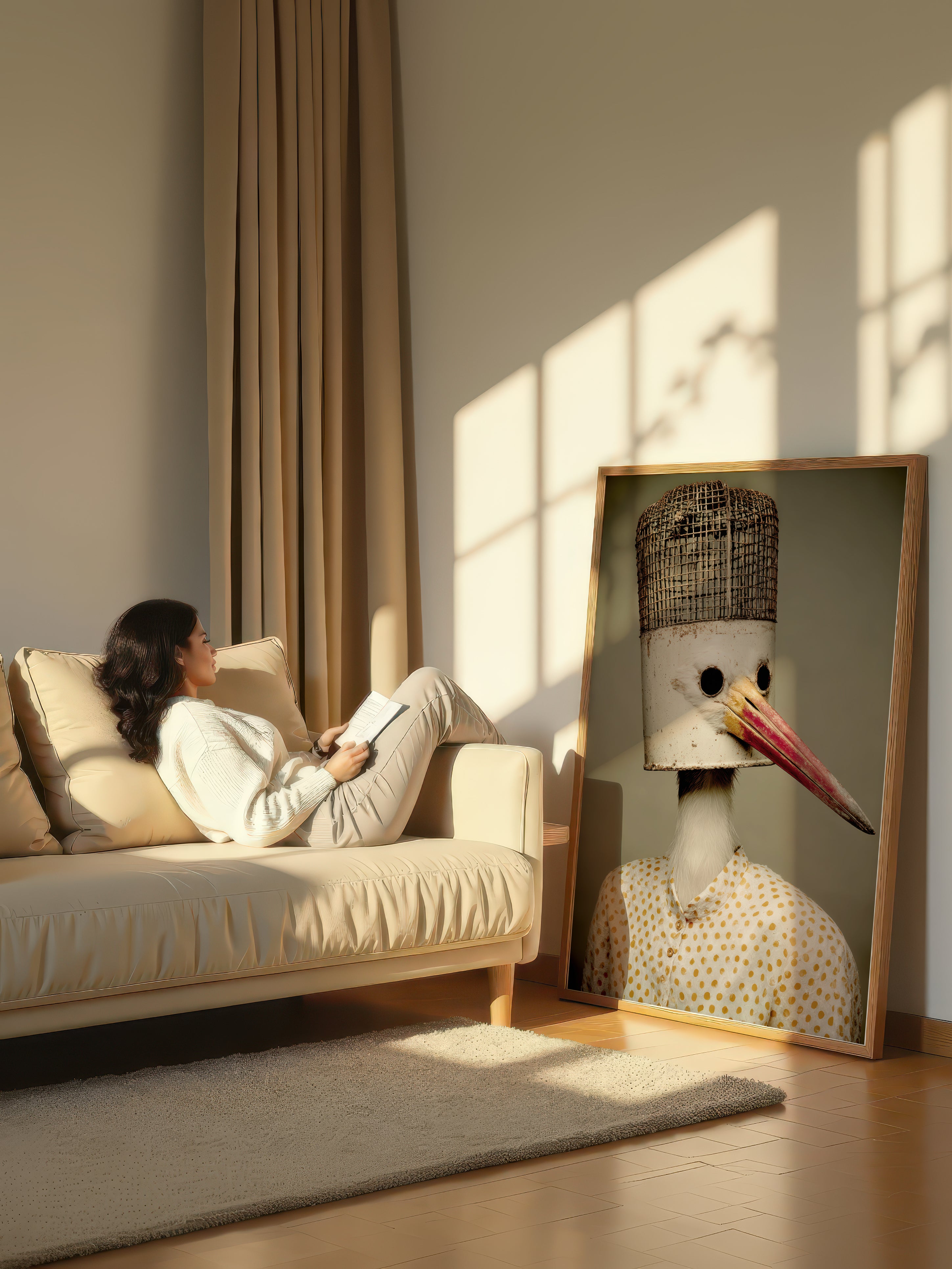 Whimsical Bird Portrait – Surreal Whimsical Wall Art 491