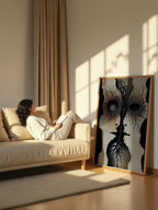 Stone Resonance – Surreal Wabi Sabi Dual Profile Wall Art 587