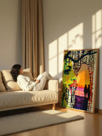 Threshold – Surreal Coastal Lime Silhouette Wall Art 565