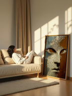 Stone Whisper – Surreal Dual-Tone Mask Wall Art 548