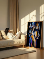 Divergent Vision – Surreal Blue Orange Portrait Wall Art 528