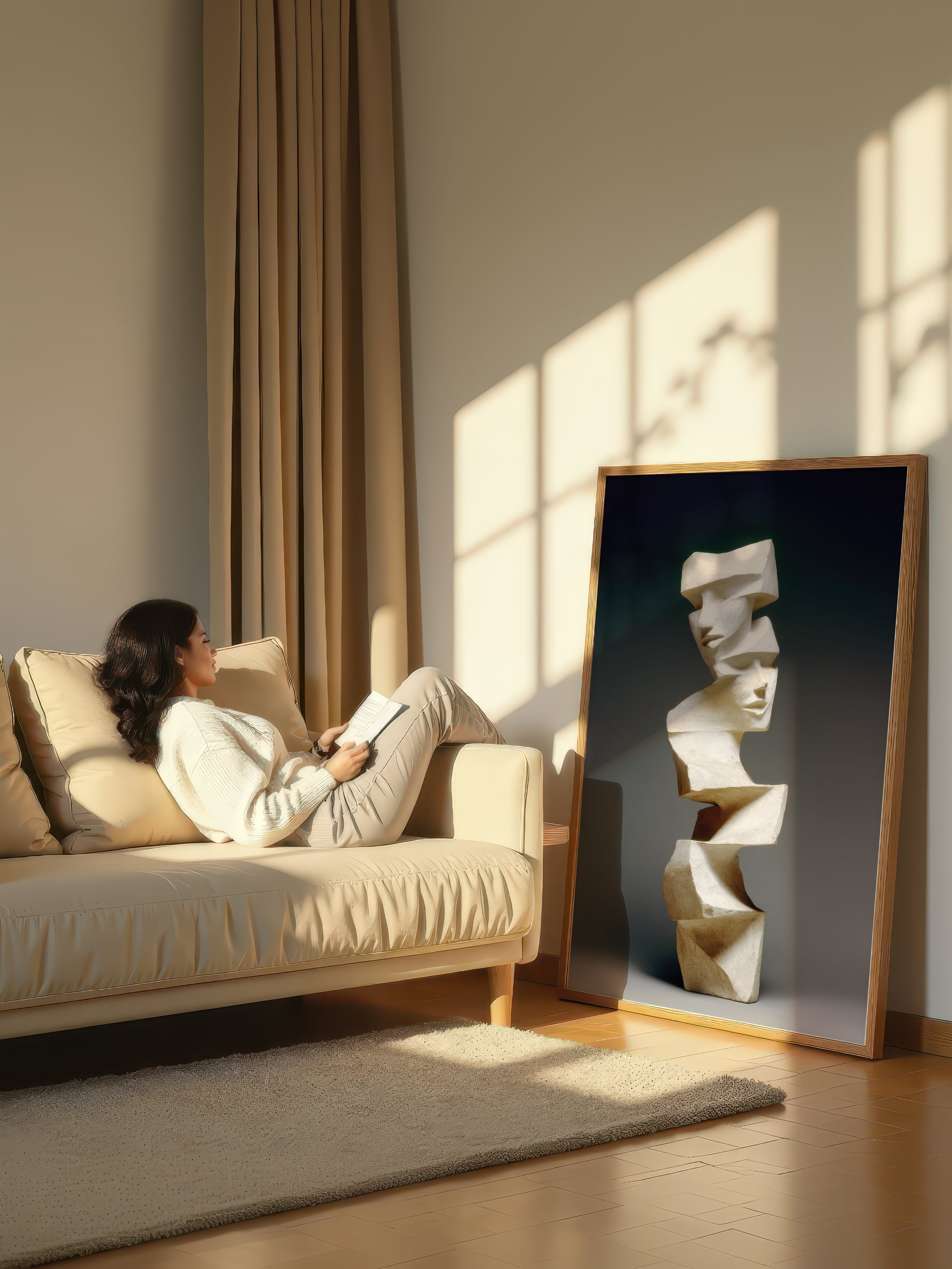 Broken Column – Surreal Minimalist Sculpture Wall Art 423