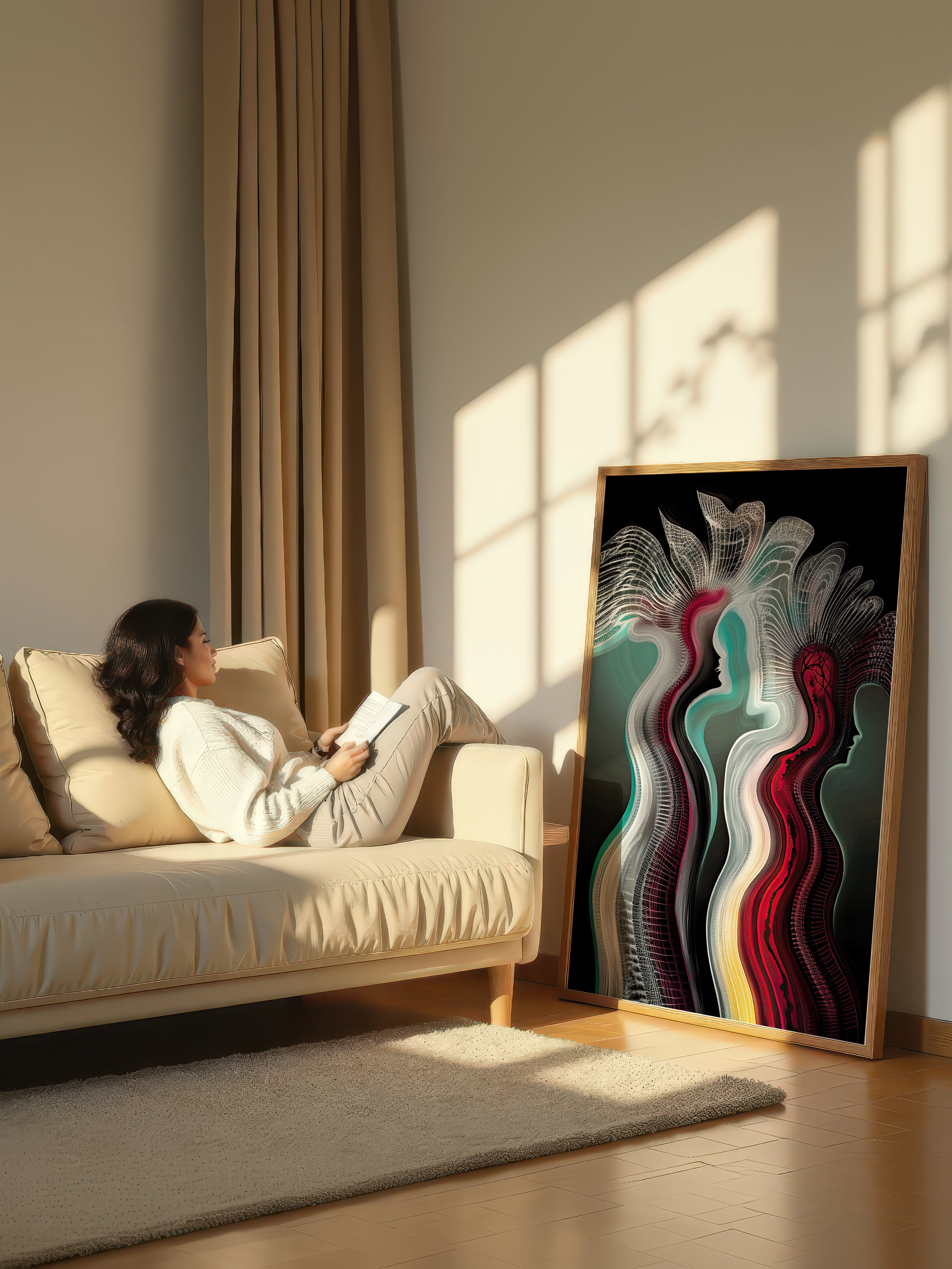 Luminous Echoes – Surreal Trio Silhouette Wall Art 527