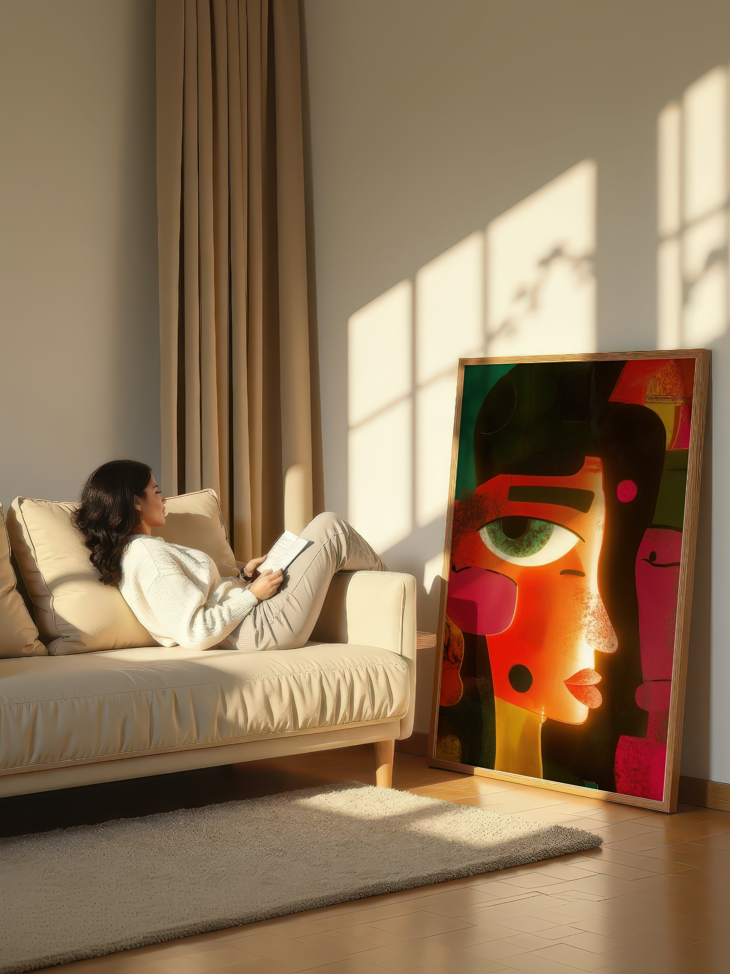 Radiant Muse – Surreal Psychedelic Pop Portrait Wall Art 561
