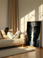 Coastal Mirror – Surreal Monochromatic Seascape Wall Art 596