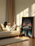 Prismatic Gaze – Surreal Geometric Crystal Wall Art 594