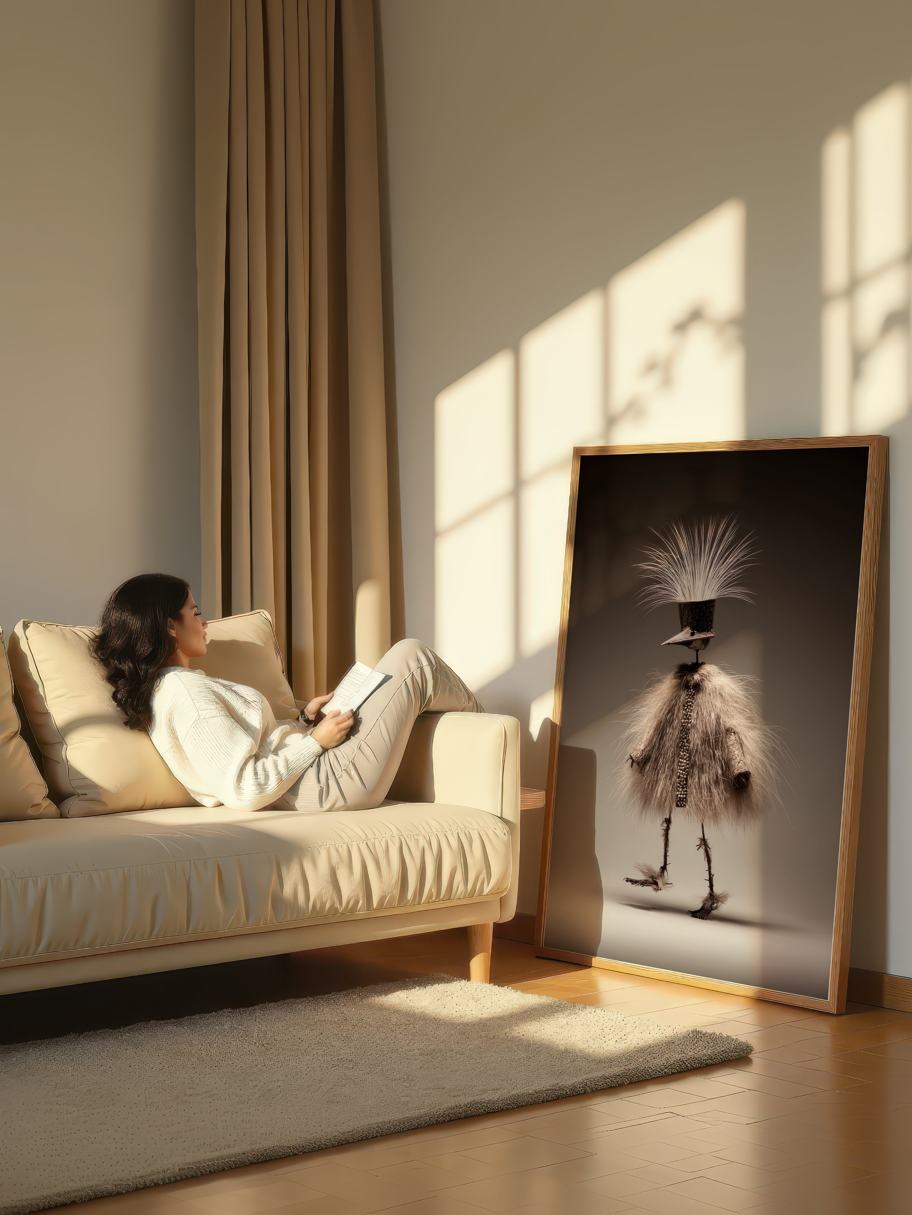 Avian Nomad – Surreal Folk Sculpture Bird Wall Art 418