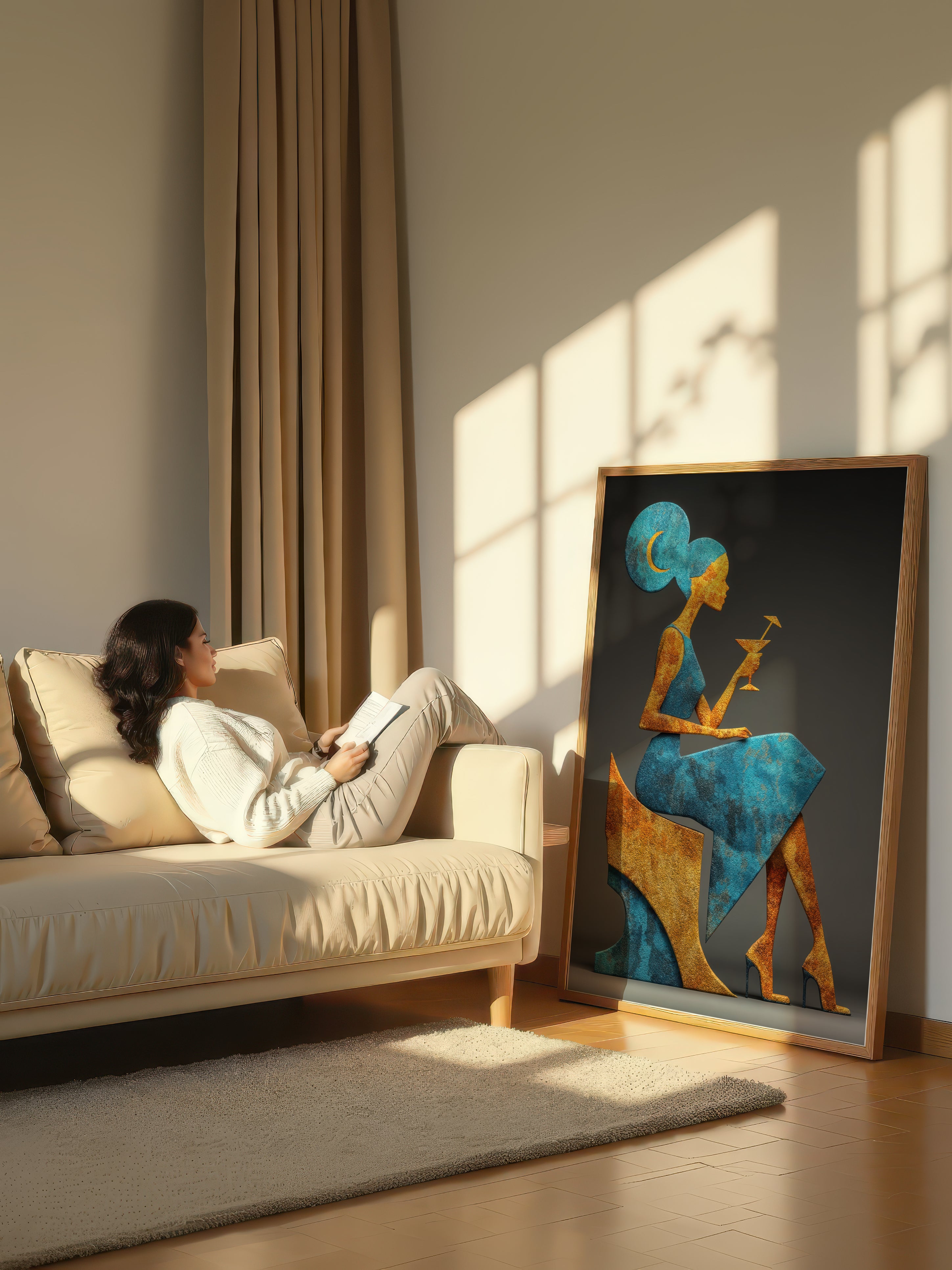 Evening Reverie – Surreal Elegant Silhouette Wall Art 536