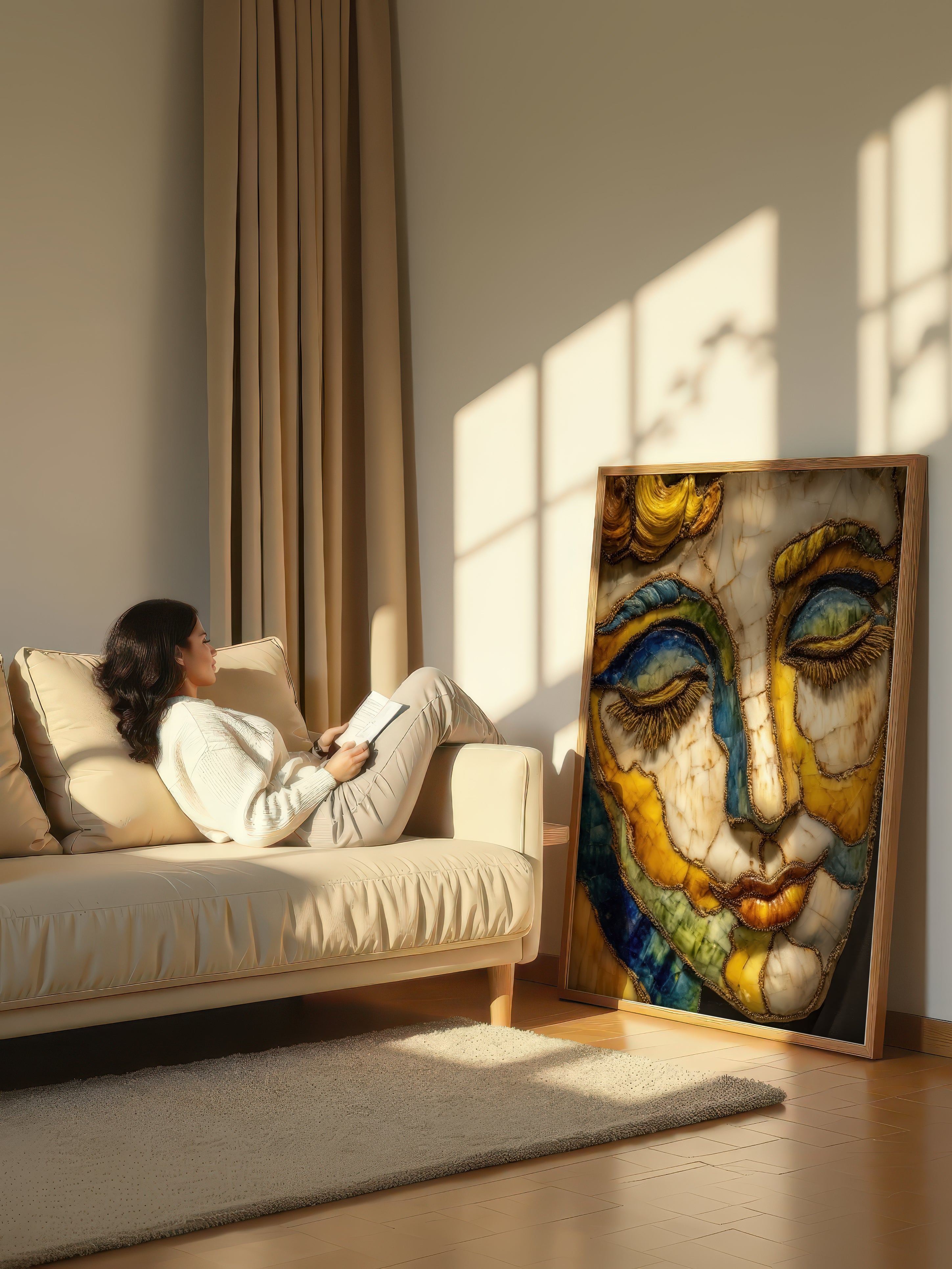 Gilded Slumber – Surreal Opulent Portrait Wall Art 550
