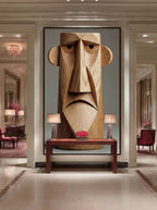 Wooden Face Sculpture – Surreal Sculptural Wall Art 101