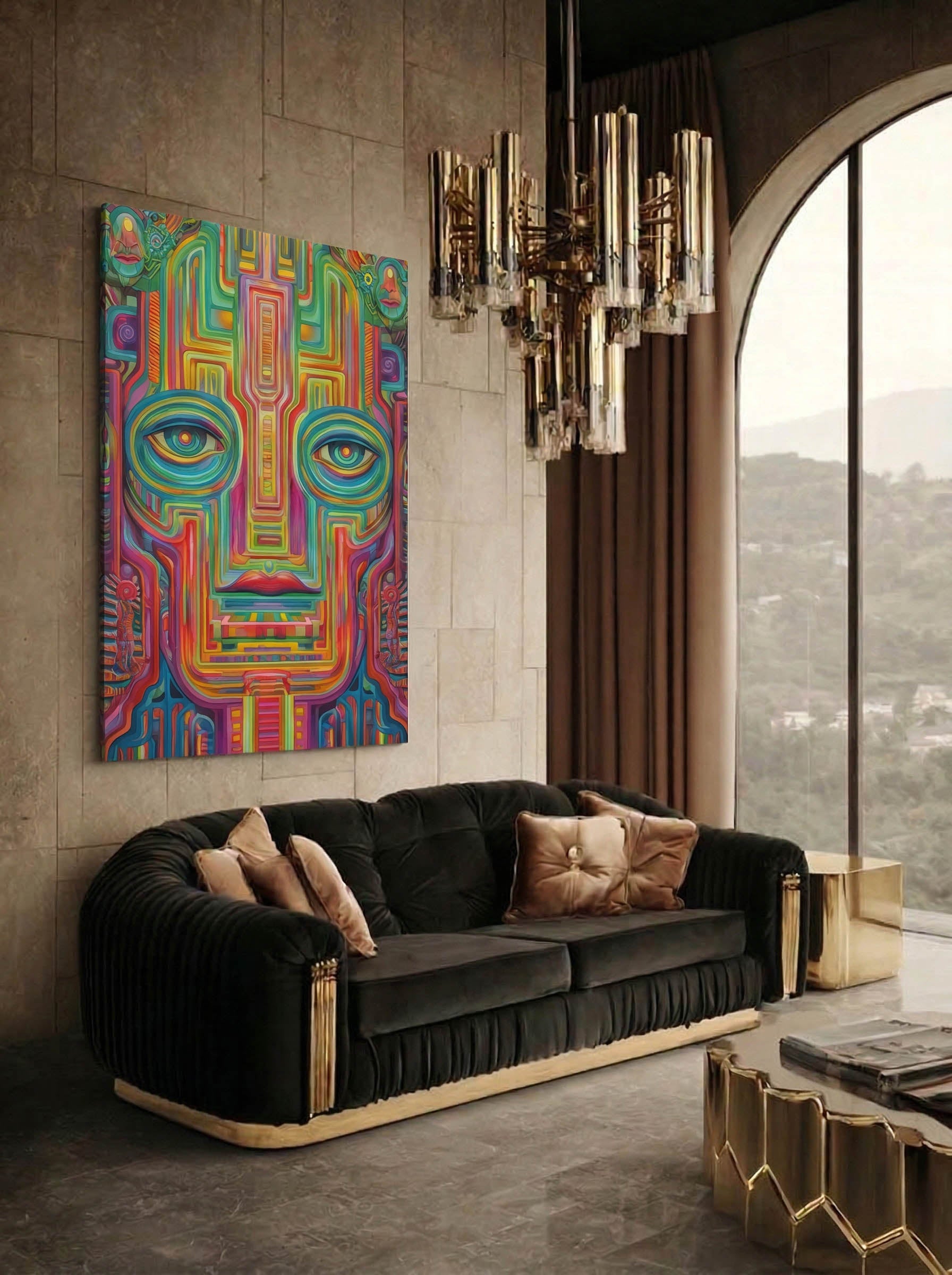 Folk Psychedelic Portrait – Surreal Folk Art Wall Art 126 Secondary image