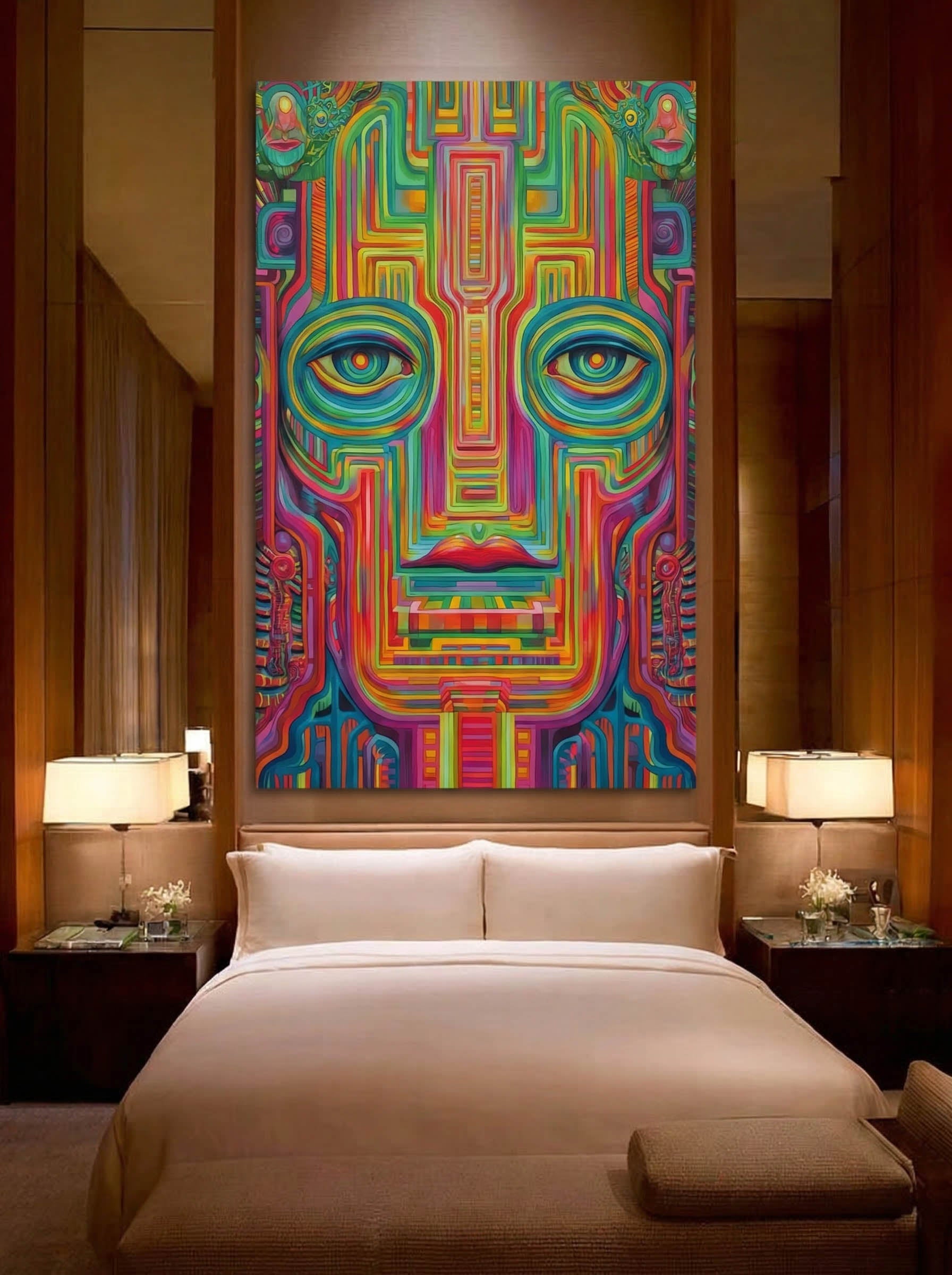 Folk Psychedelic Portrait – Surreal Folk Art Wall Art 126