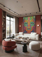 Folk Psychedelic Portrait – Surreal Folk Art Wall Art 126