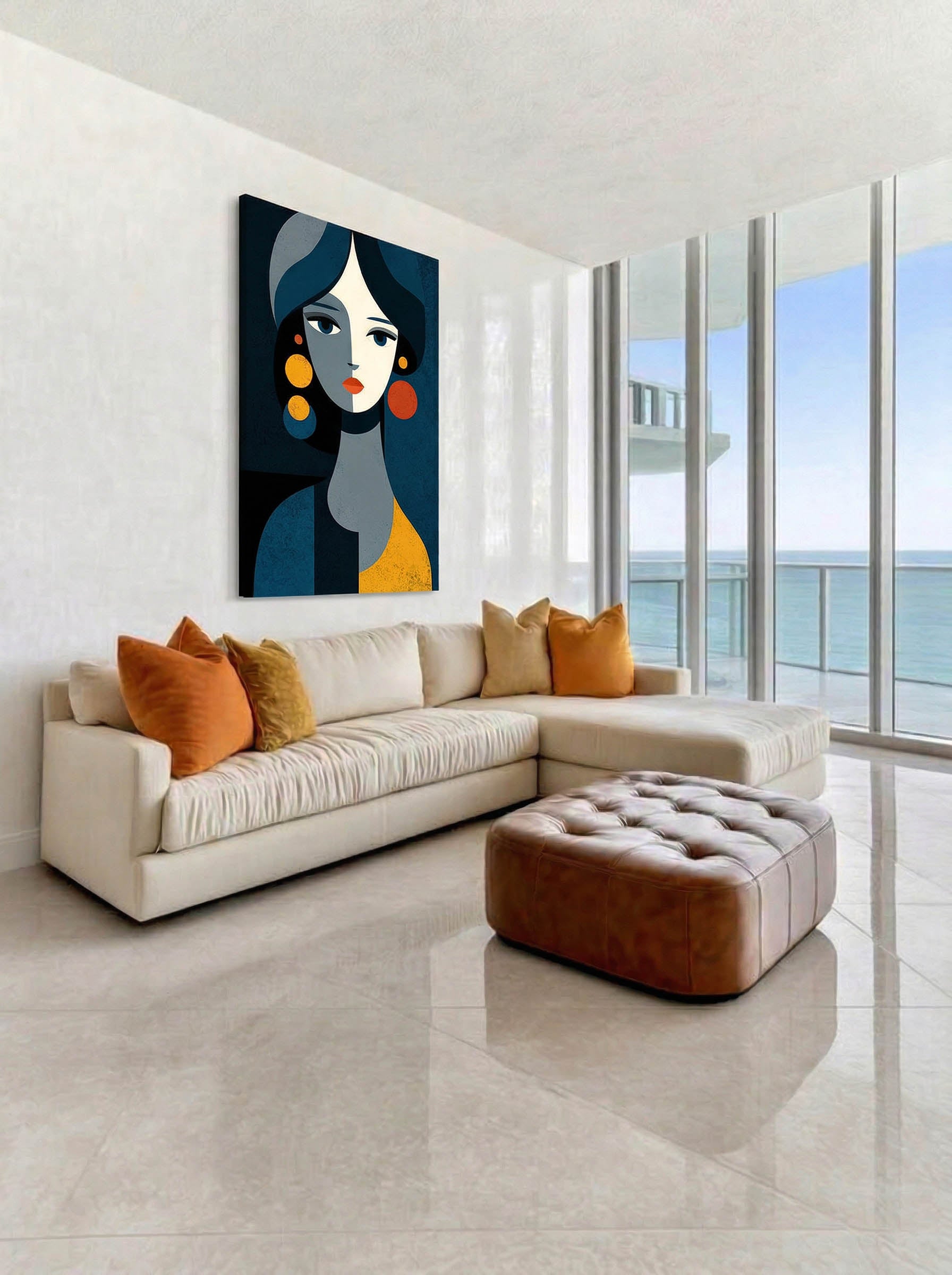 Minimal Face Illustration – Surreal Minimalist Wall Art 131