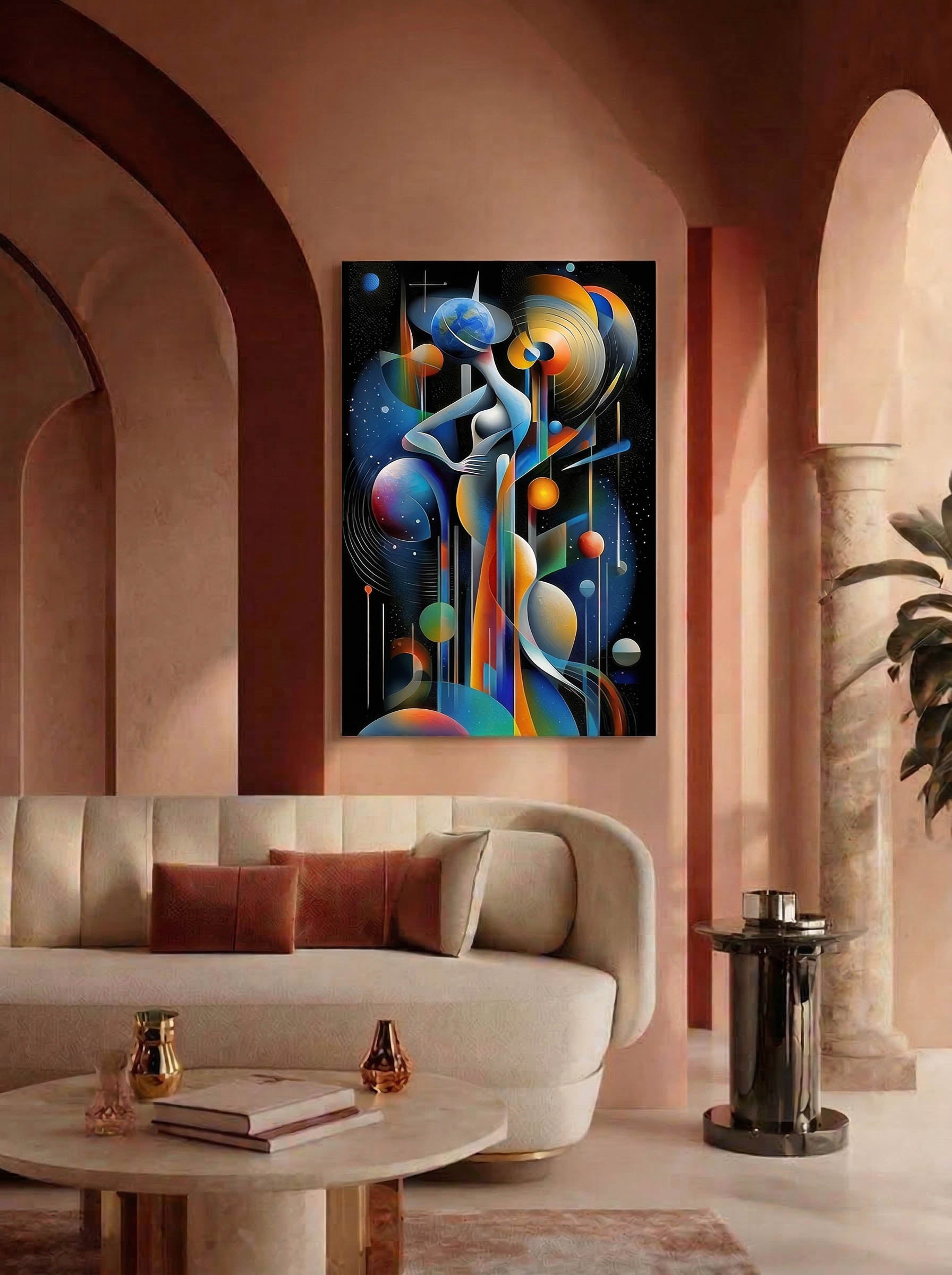 Abstract Space Figure – Surreal Cosmic Wall Art 133