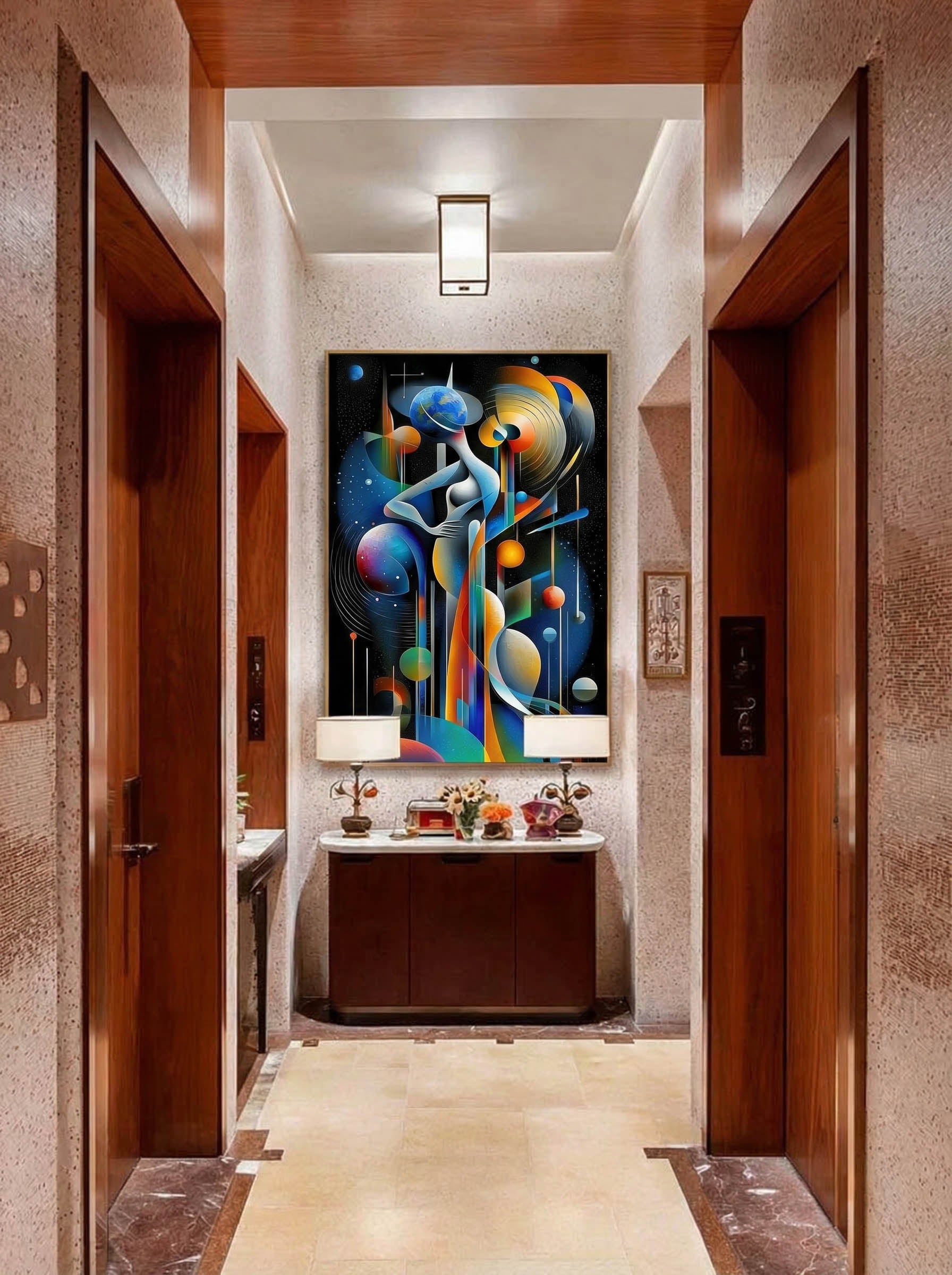 Abstract Space Figure – Surreal Cosmic Wall Art 133