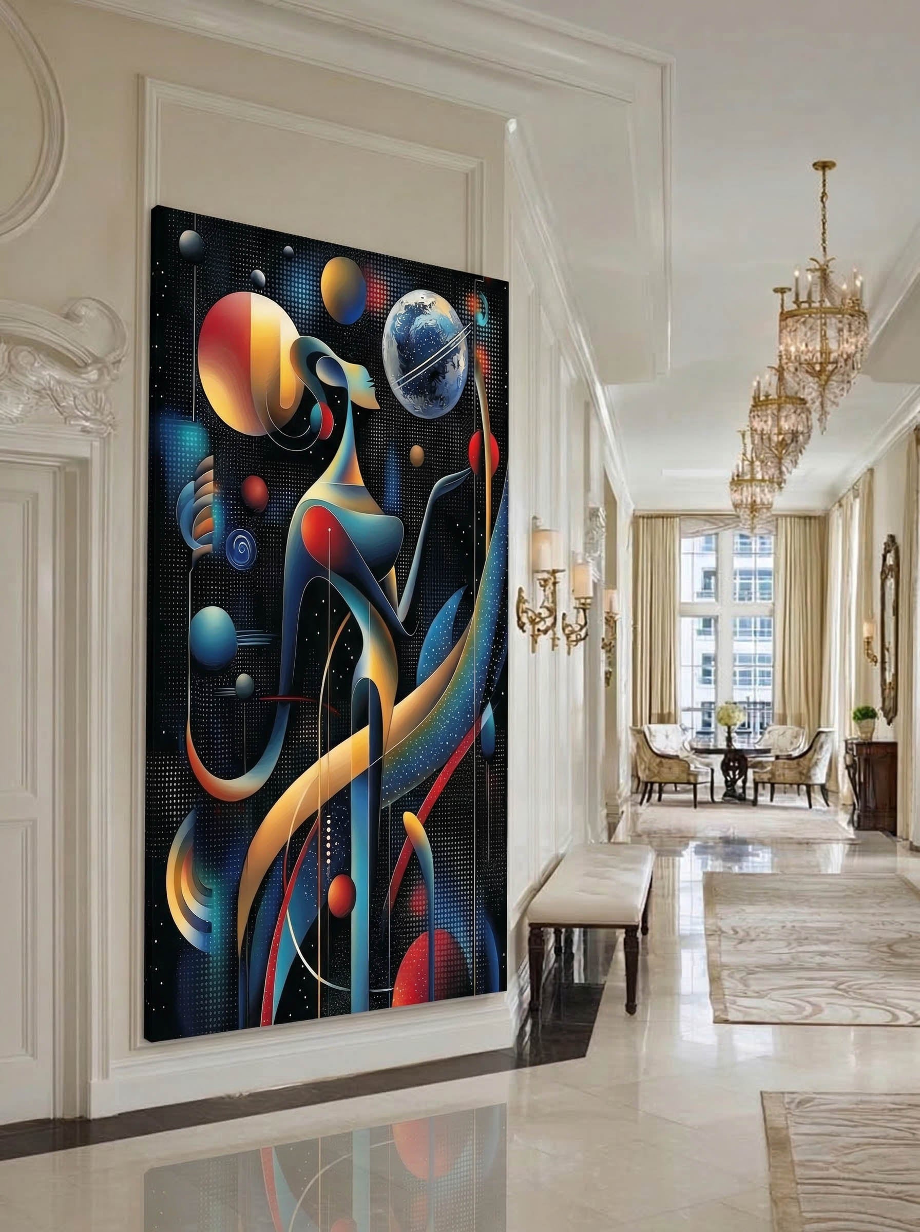 Surreal Space Figure – Surreal Cosmic Wall Art 134