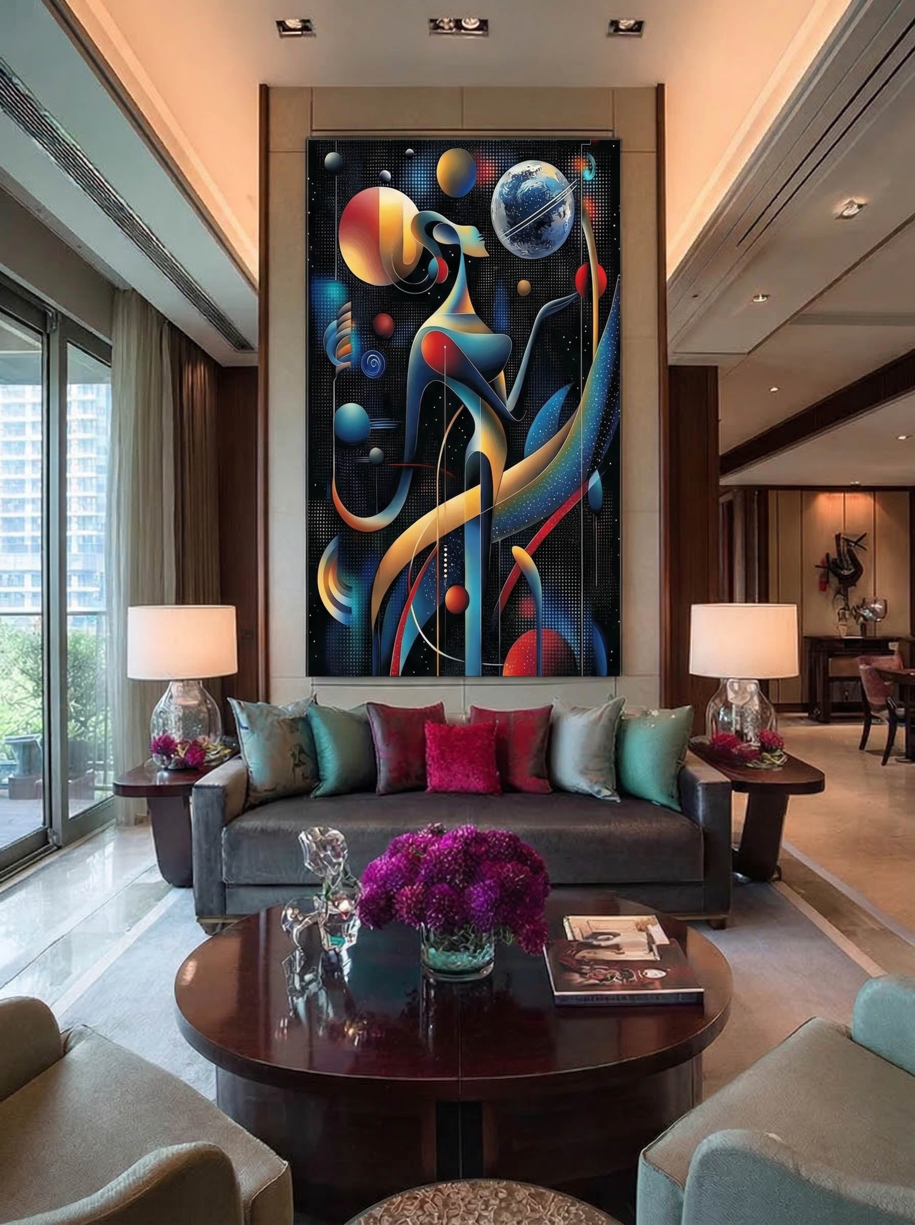 Surreal Space Figure – Surreal Cosmic Wall Art 134