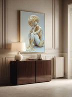 Gold Filigree Figure – Surreal Ornate Wall Art 142