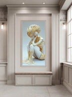 Gold Filigree Figure – Surreal Ornate Wall Art 142