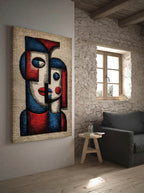 Folk Cubist Art – Surreal Folk Art Wall Art 145