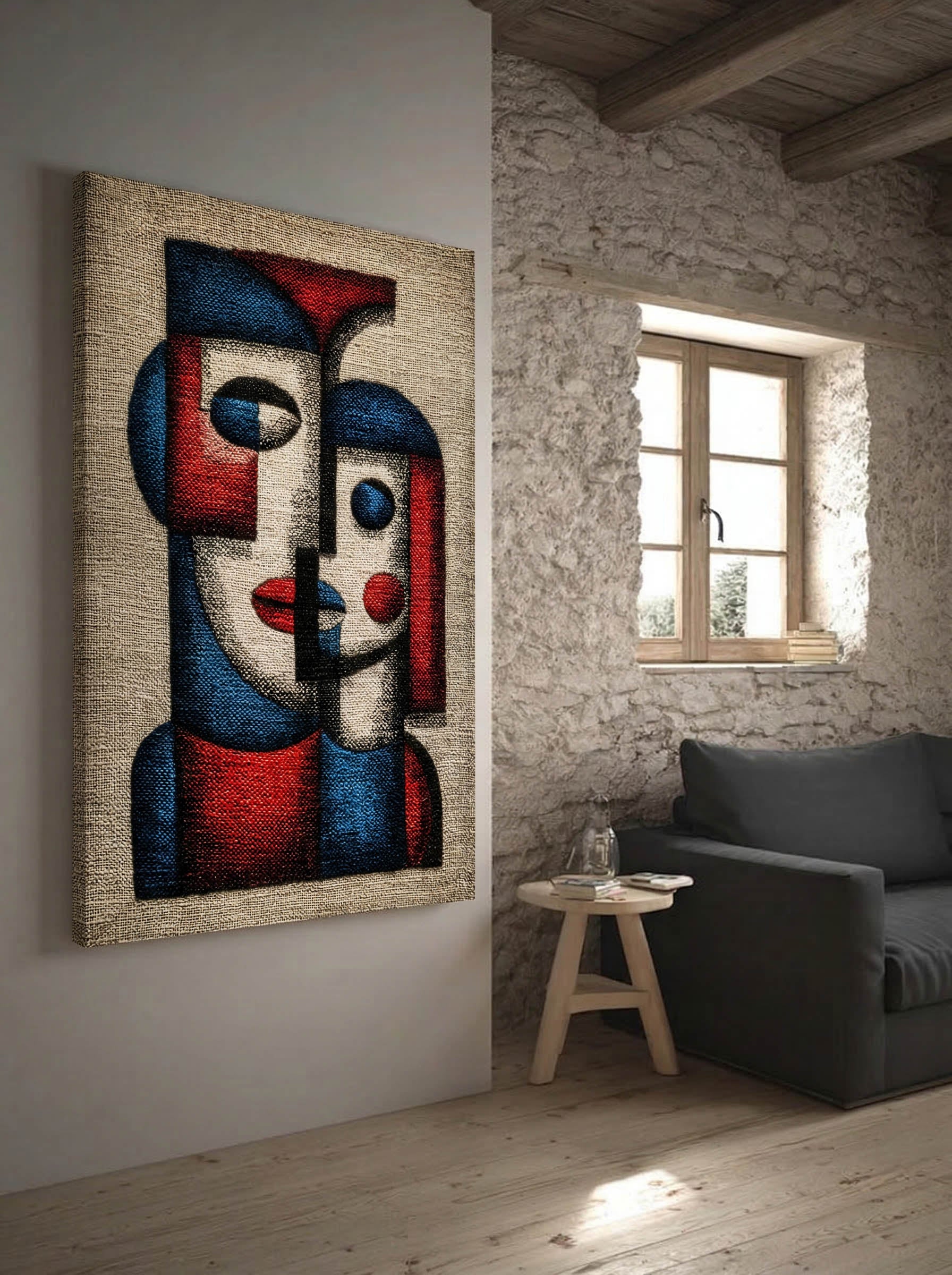 Folk Cubist Art – Surreal Folk Art Wall Art 145