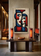 Folk Cubist Art – Surreal Folk Art Wall Art 145