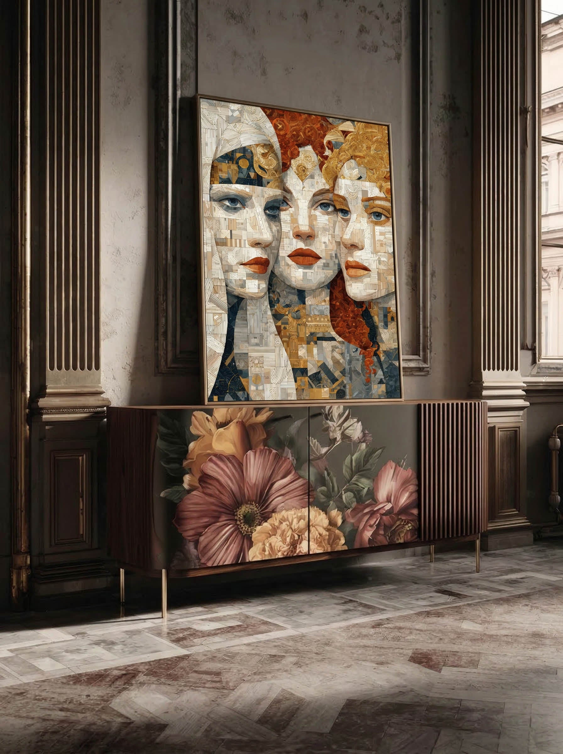 Modern Mosaic Trio – Surreal Mosaic Wall Art 164