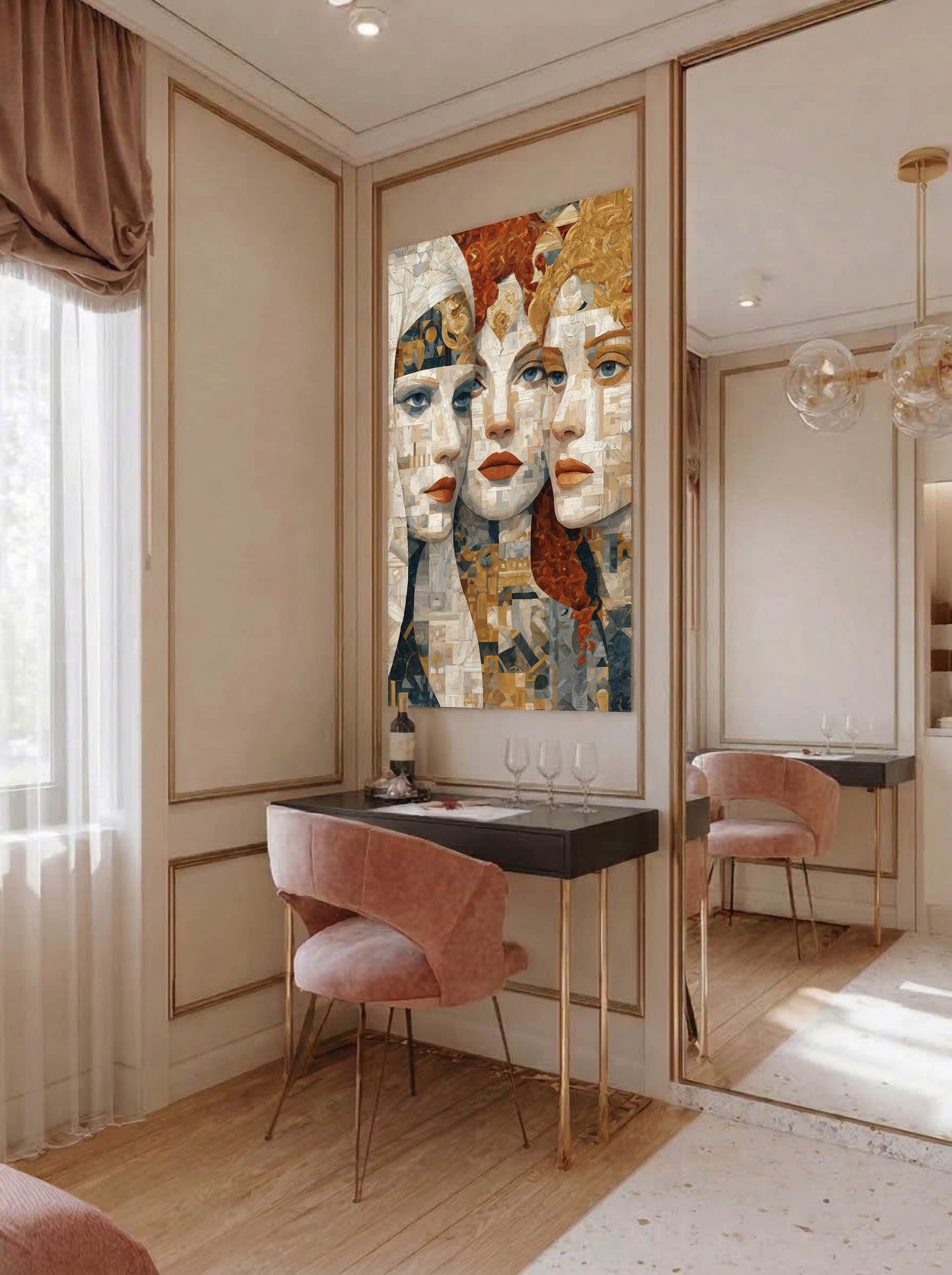 Modern Mosaic Trio – Surreal Mosaic Wall Art 164