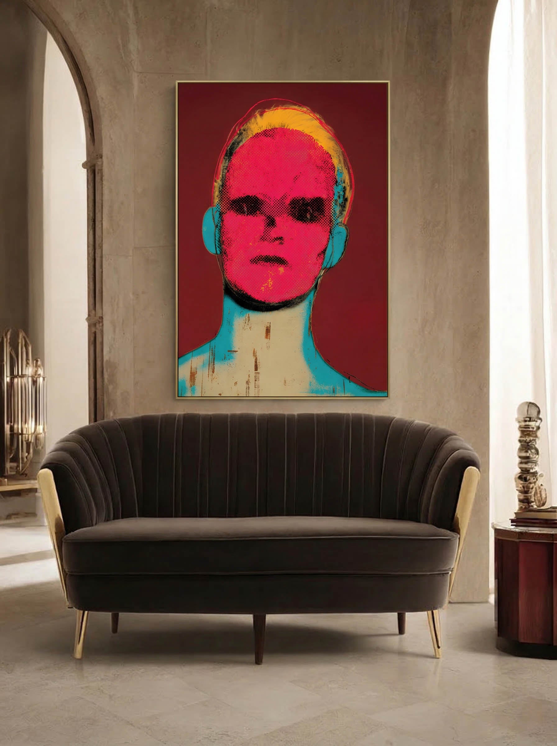 Neon Gaze – Surreal Psychedelic Pop Portrait Wall Art 176