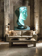 Internal Glow – Surreal Chrome Sculptural Portrait Wall Art 185