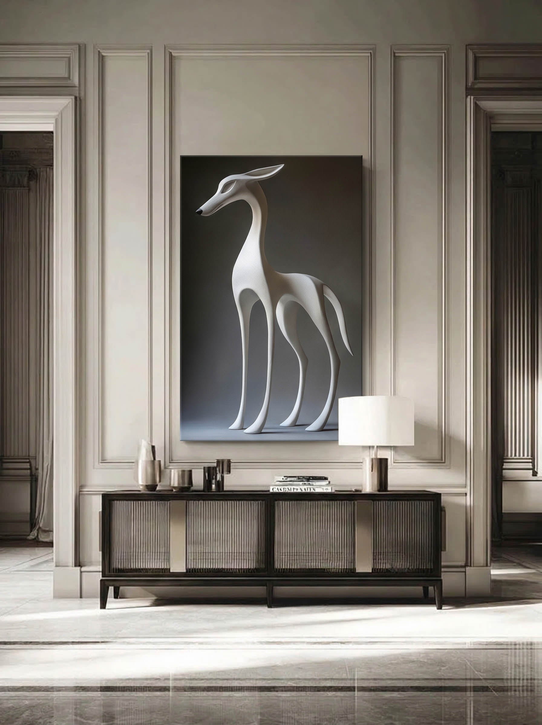 Ethereal Echo – Surreal Minimalist Greyhound Sculpture Wall Art 195 Secondary image