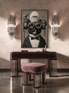 The Scholarly Aeronaut – Surreal Steampunk Tuxedo Cat Wall Art 198