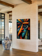 Prismatic Persona – Surreal Vibrant Relief Portrait Wall Art 463