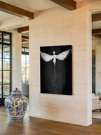 Etheric Descent – Surreal Winged Abstract Wall Art 599