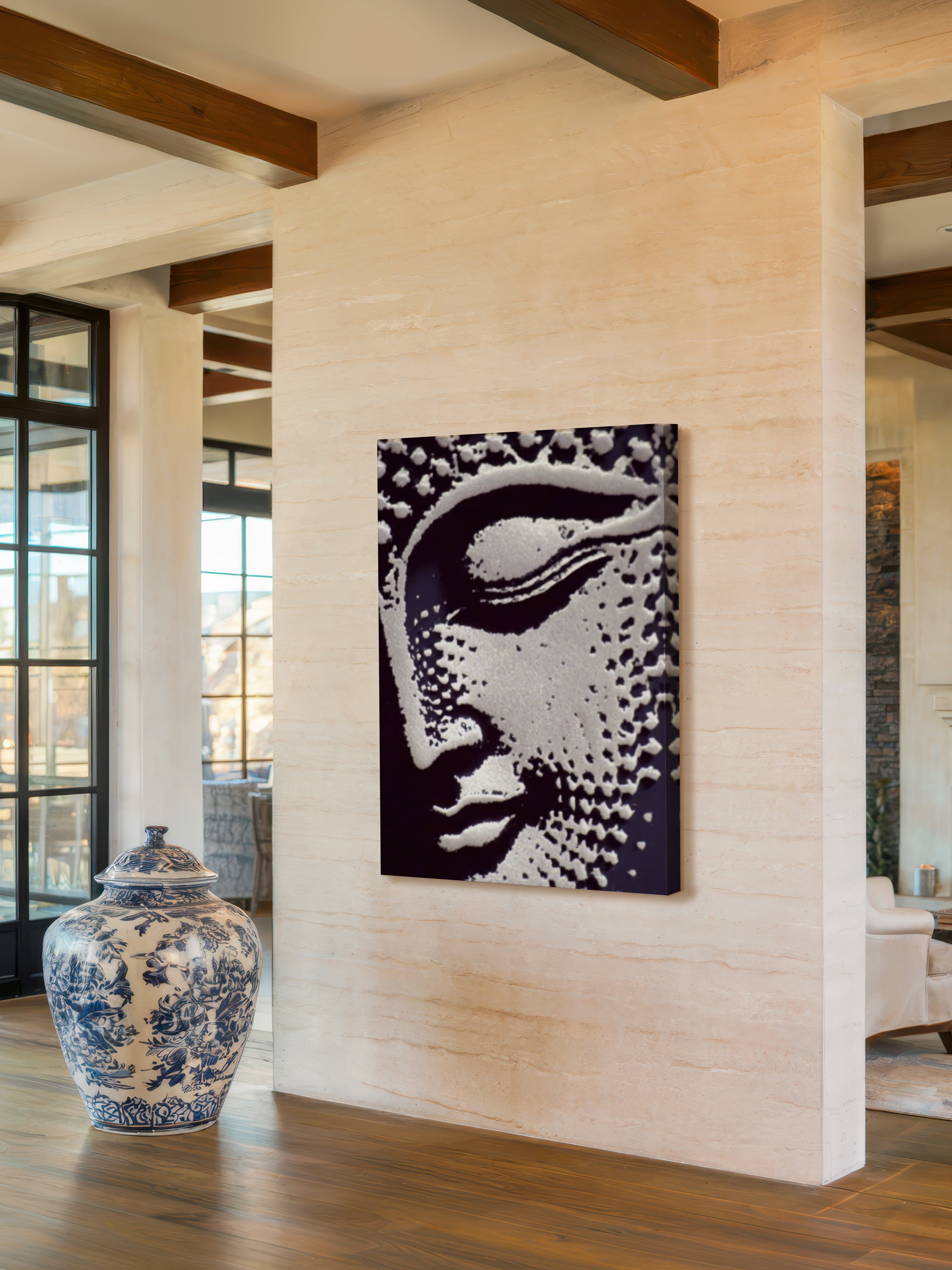 Echoes of Silence – Surreal Stipple Portrait Wall Art 559