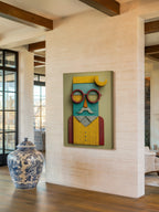 Mustache Man – Surreal Retro Geometric Portrait Wall Art 455