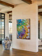 Prism Wing – Surreal Jewel-Tone Geometric Wall Art 554