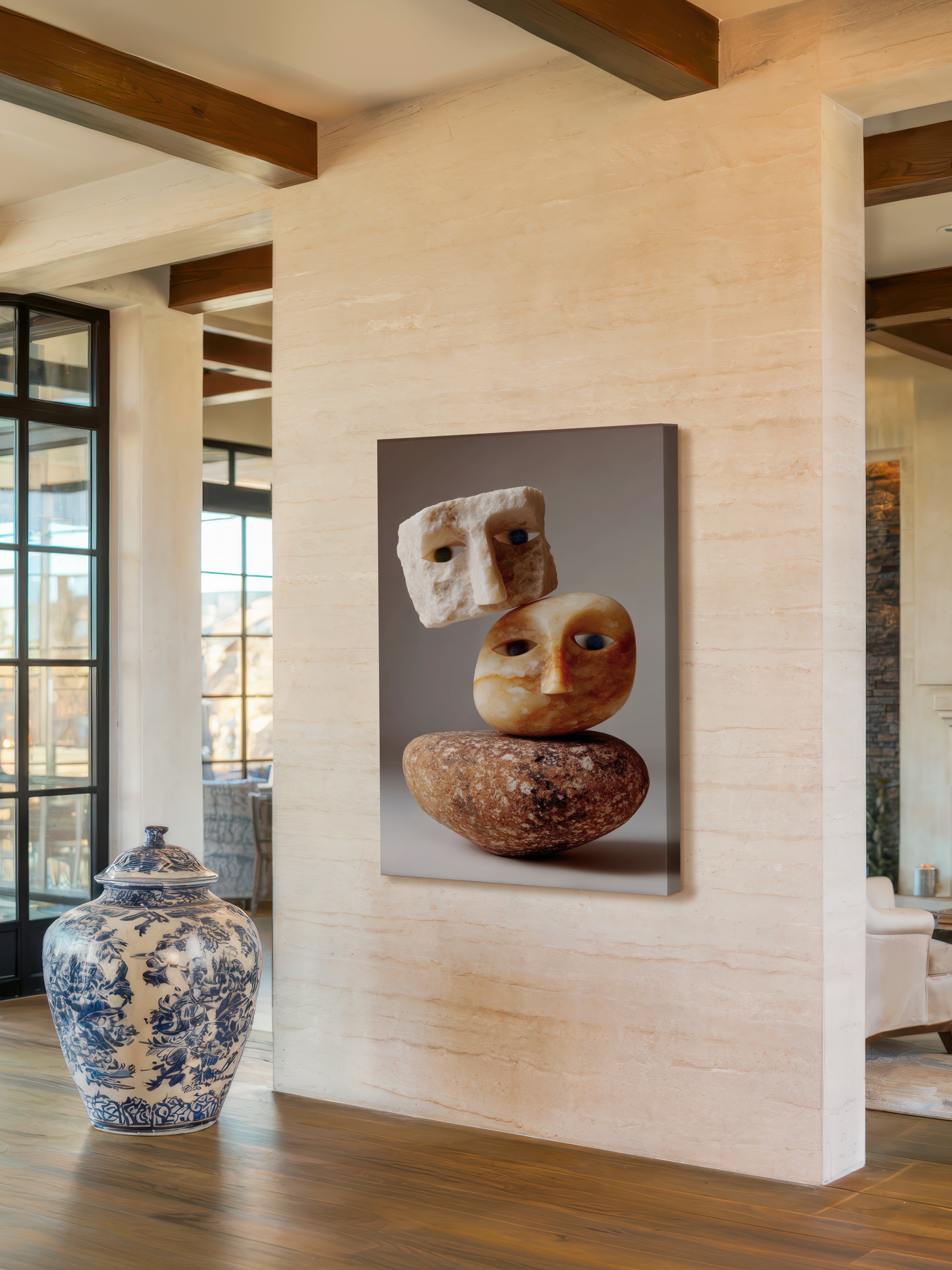 Stone Stack – Surreal Wabi Sabi Stone Portrait Wall Art 422