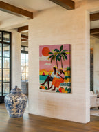 Sunset Cocktails – Surreal Tropical Graphic Couple Wall Art 458
