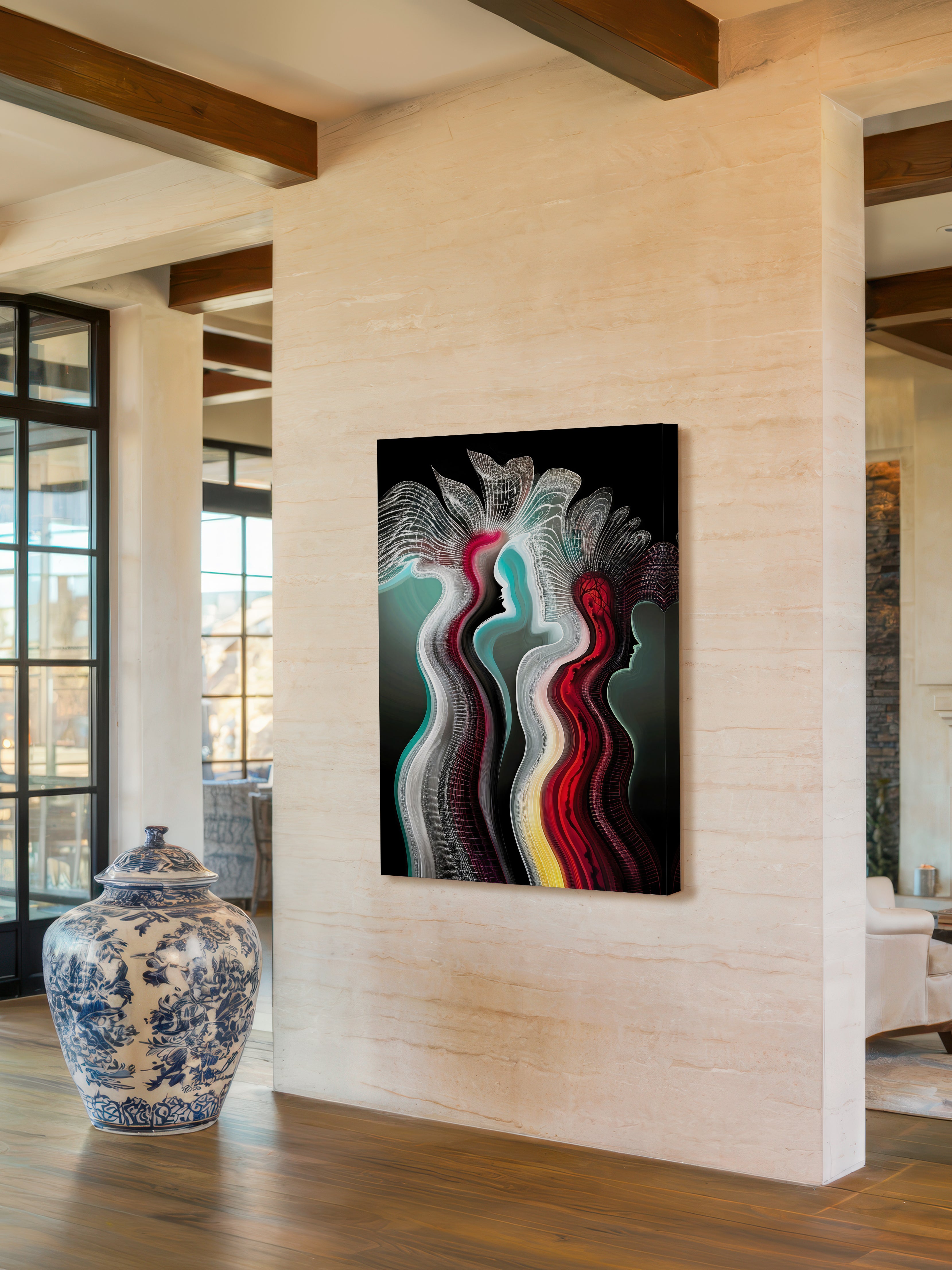 Luminous Echoes – Surreal Trio Silhouette Wall Art 527