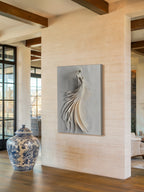 Ethereal Motion – Surreal Paper Relief Figure Wall Art 478